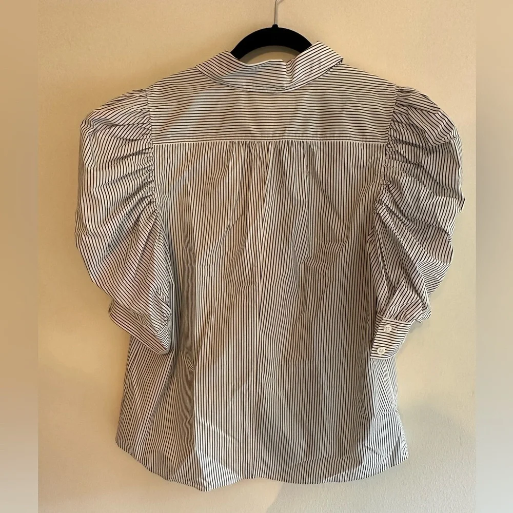 Frame Denim Black and White Striped Button Down Shirt - Picture 3 of 4